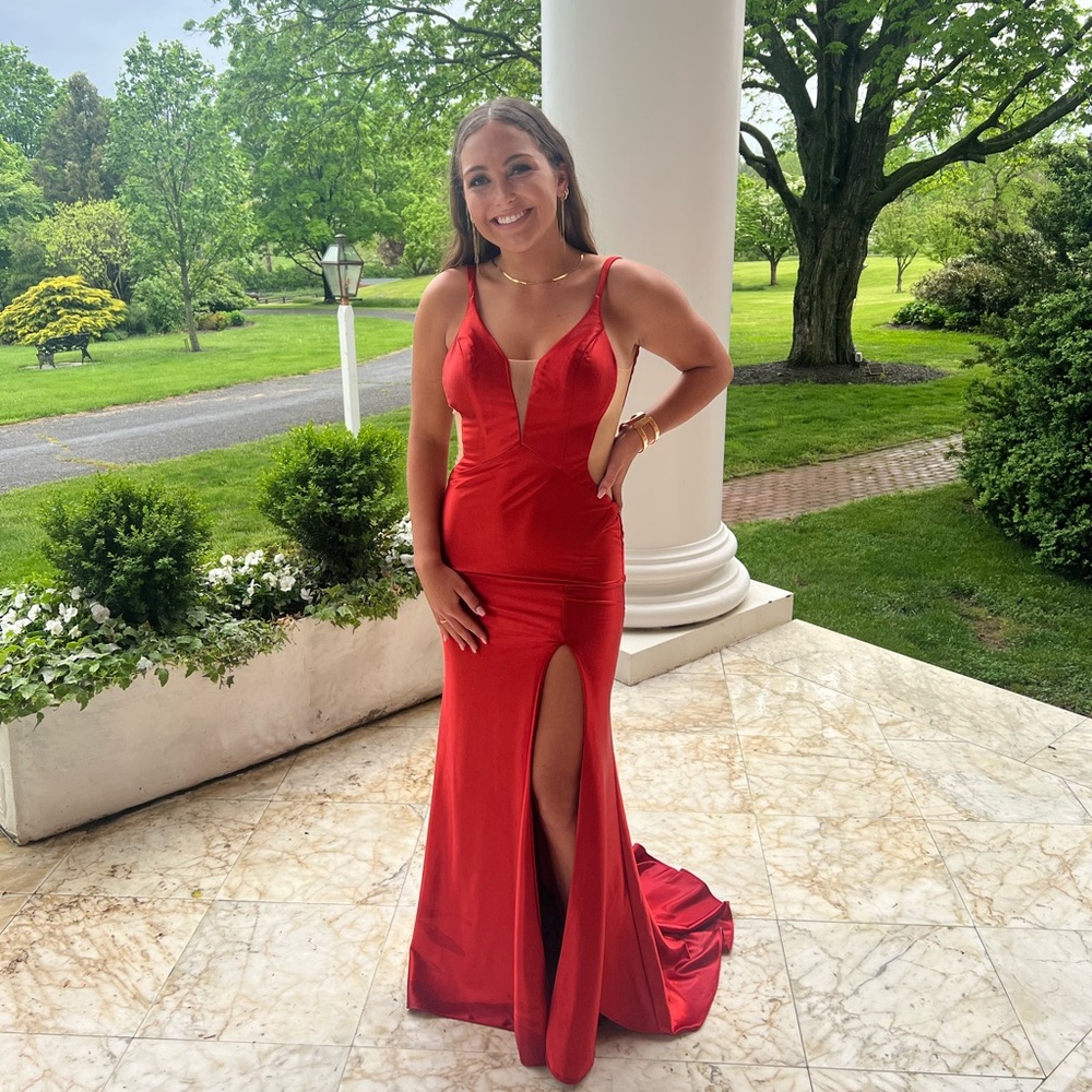 Red Prom Dress with slit